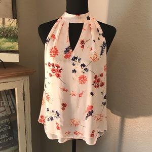 Halter style cutout blouse